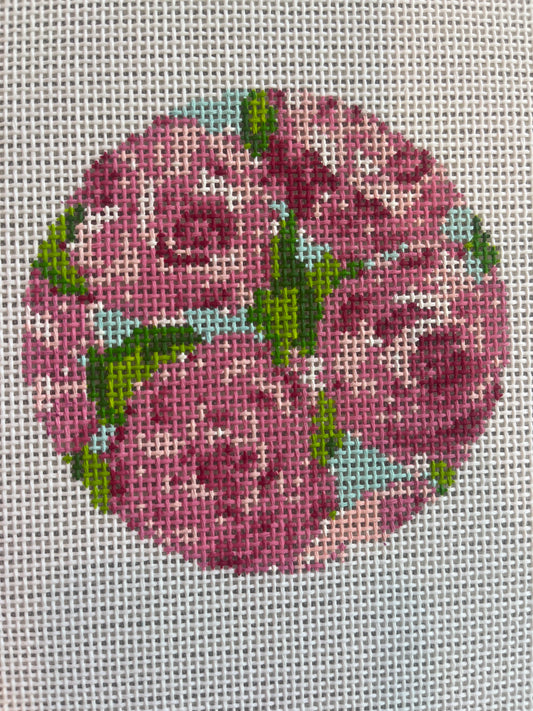 Roses on Teal Round C-KJ2714