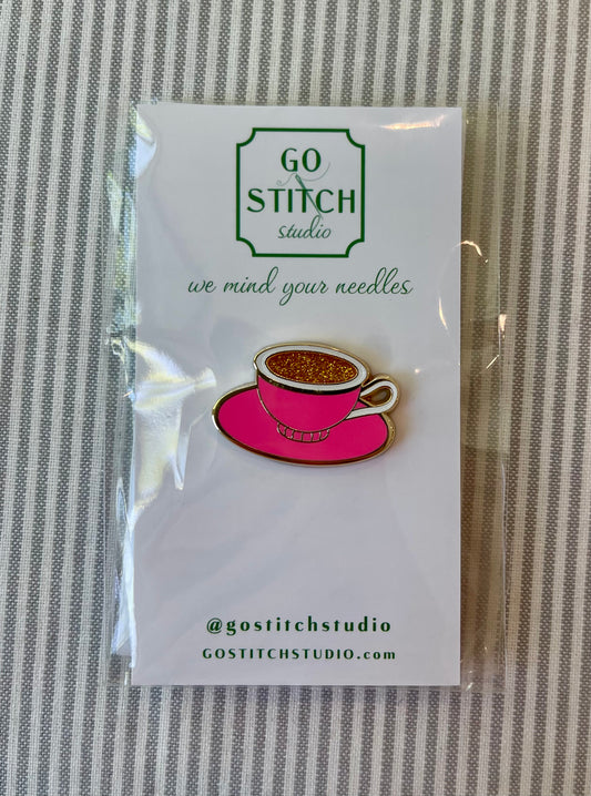 Pink Tea Cup Needle Minder A-GSSTEA
