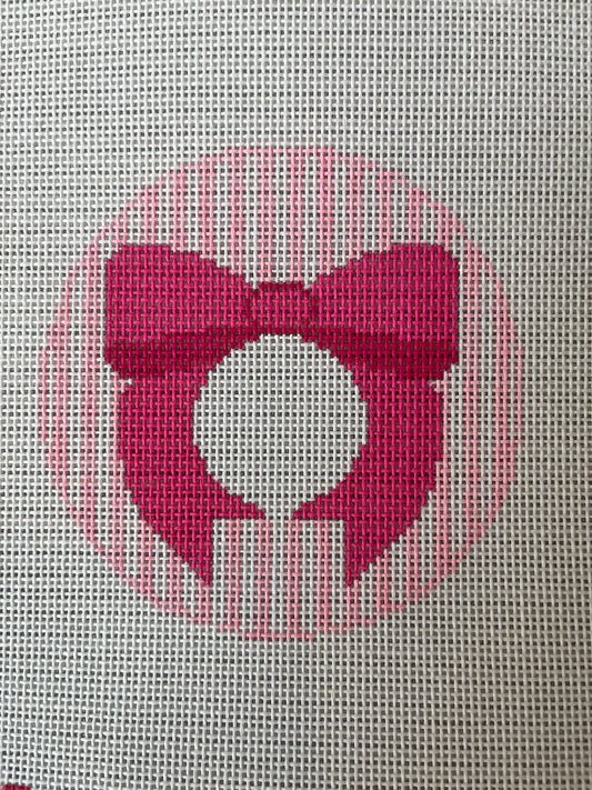 Pink Bow Monogram Round C-RD485