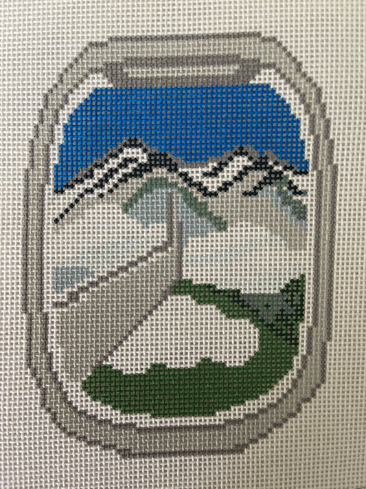 Airplane Window with mountains C-KTGK52