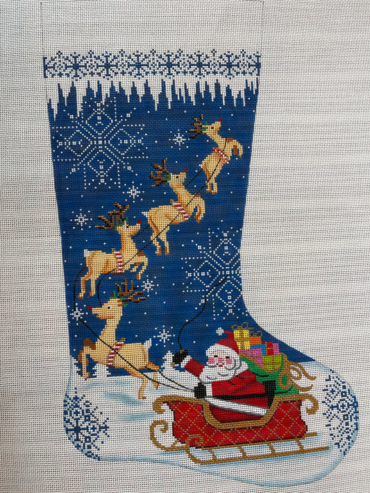 Santa Sleigh Stocking C-278B