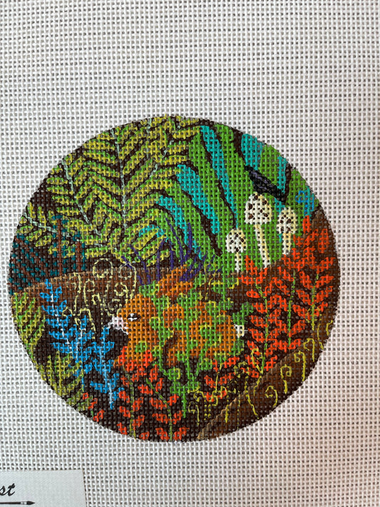 Hidden Bunny in Ferns Round C-MCFR11