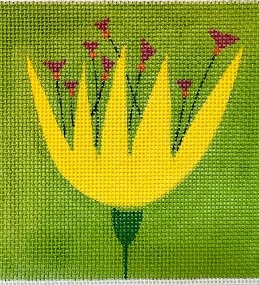 Yellow Tulip Flower Square C-ZE975