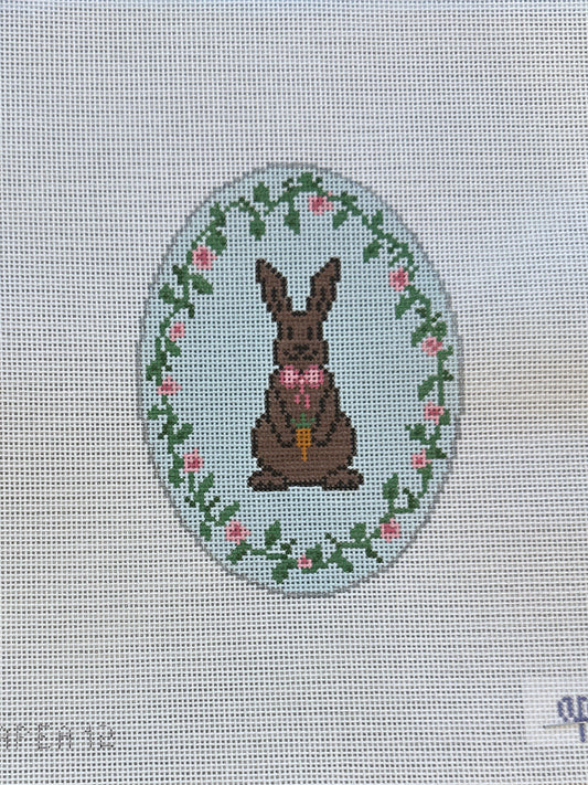 Chocolate Bunny Oval Blue C-APEA12