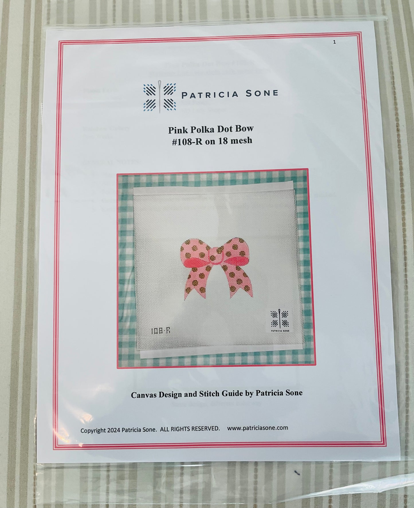 Pink Polka Dot Bow C-PS108R