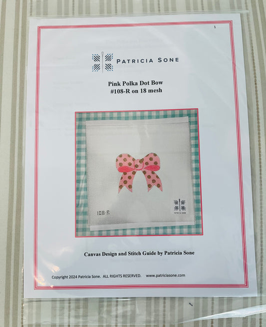 Pink Polka Dot Bow C-PS108R