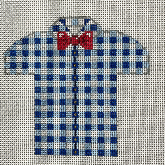 Blue and White Shirt with Red Bowtie C-TMC XO221B