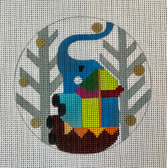 Elephant with Trees Round C-H253