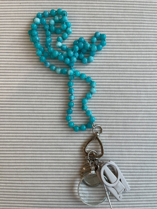 Tool Necklace A-VWNNecklace in Turquoise Clear Beads