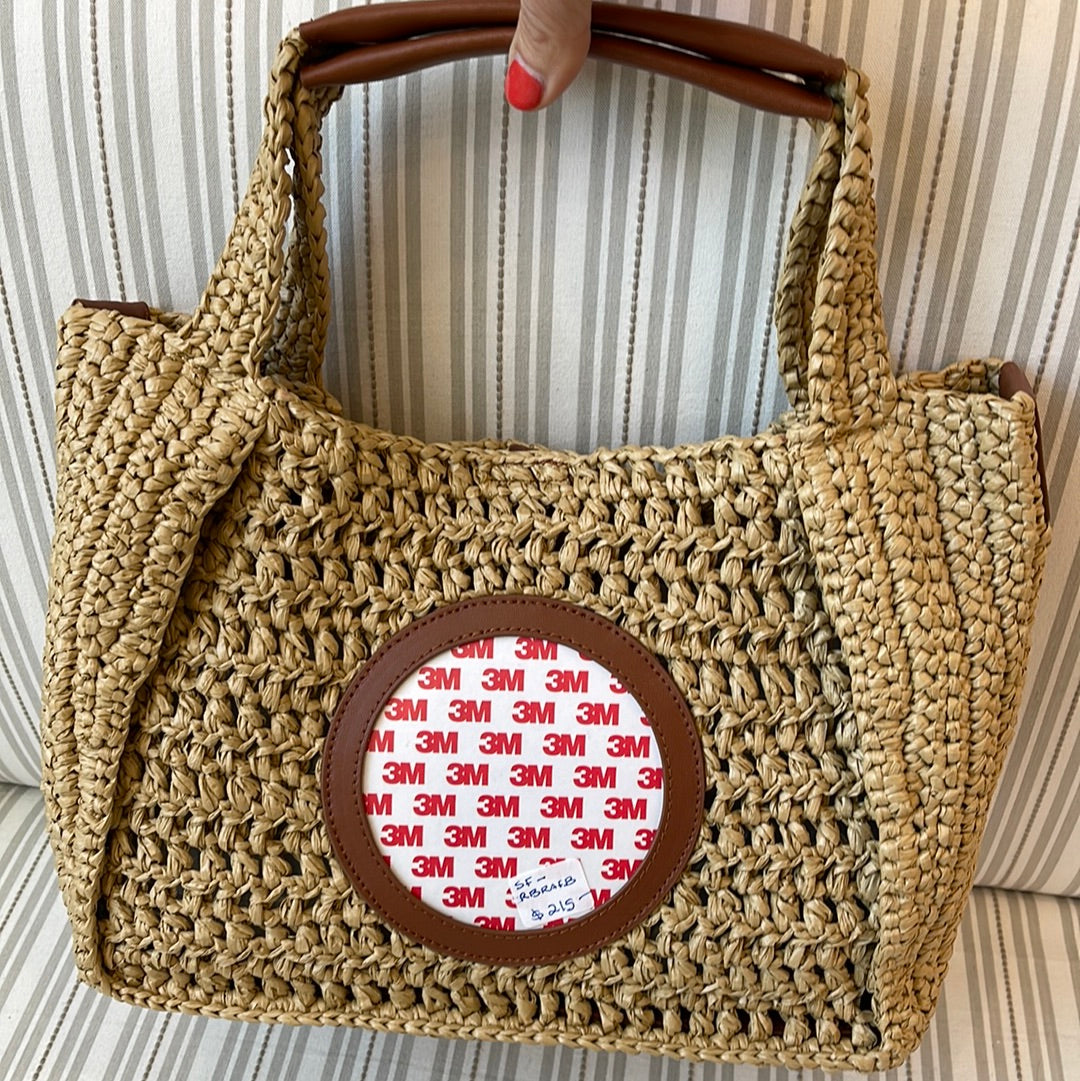 Rachel Barri Raffia Bag SF-RBRAFB Brown Trim