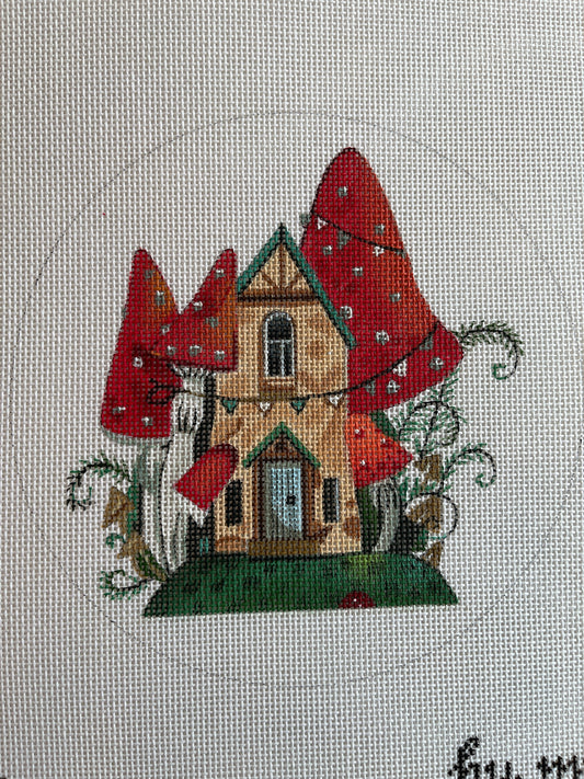 Mushroom House Round by Mindy C-LH6