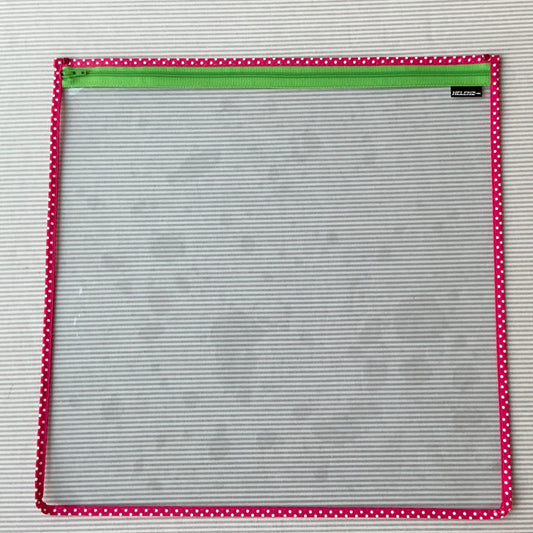 Large Pink with White Polka Dot Project Bag 14” Square A-PLDPB in Pink polka dots XL