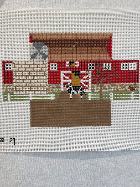 Barn with Cow Brick Cover C-SREP0368