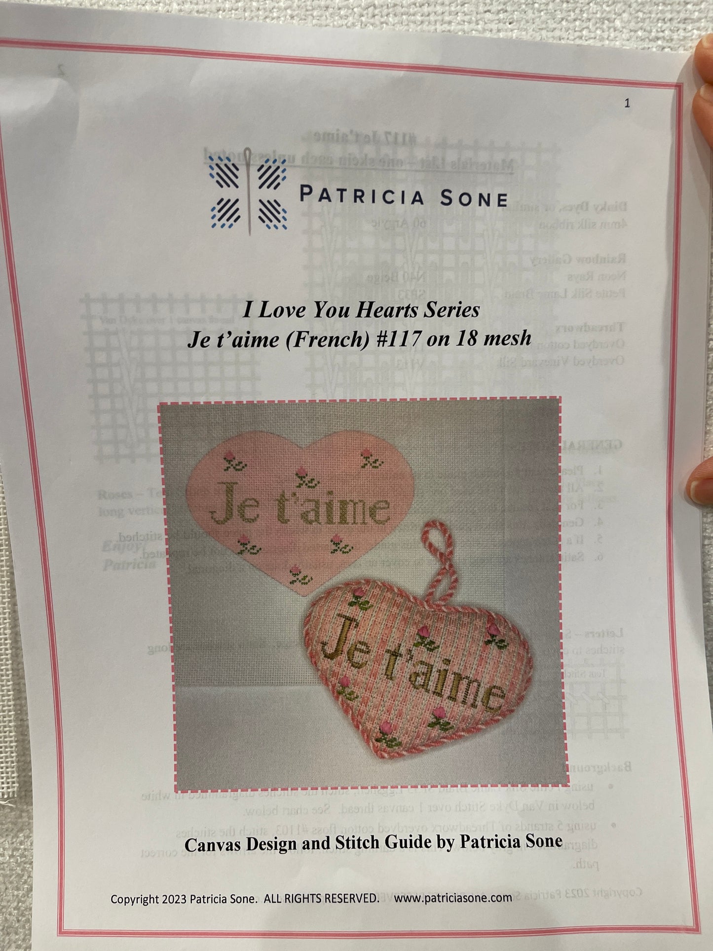 Je t’aime Pink Heart C-PS117