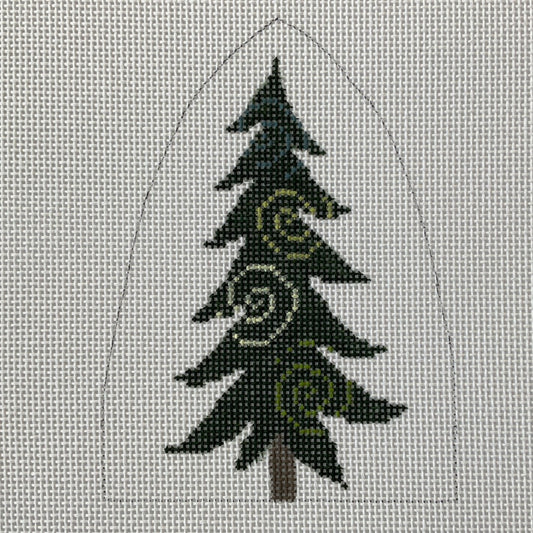 Tree with Swirls in Green C-P-CL-T-003