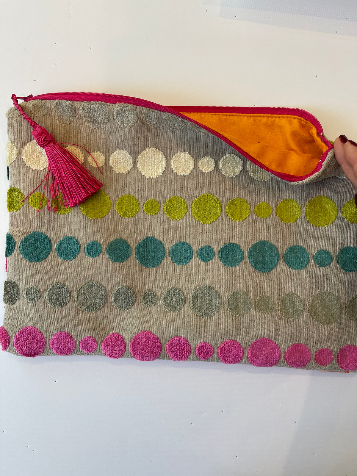 Anna Clutch in Colorful Dots A-COPA4