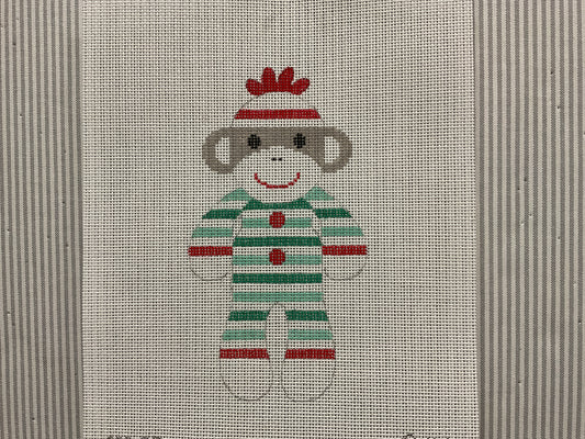 Sock Monkey in Green PJs C-SM25