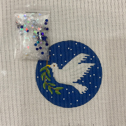 Dove with Olive Branch on Starry Night Snow Globe C-KDOMD-01