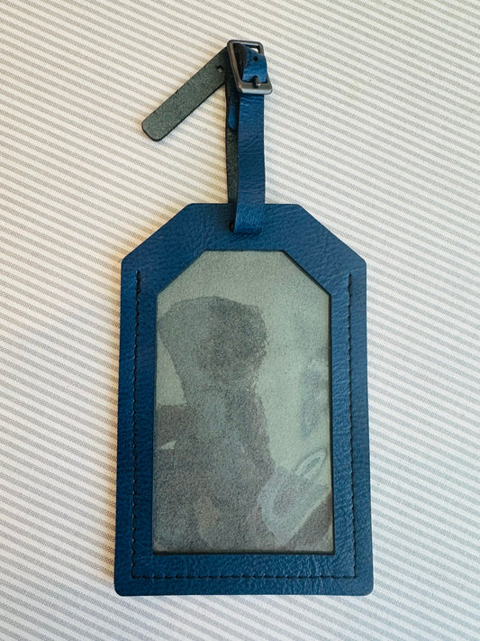 Hedgehog Leather Tag Blue A-HNLTblue