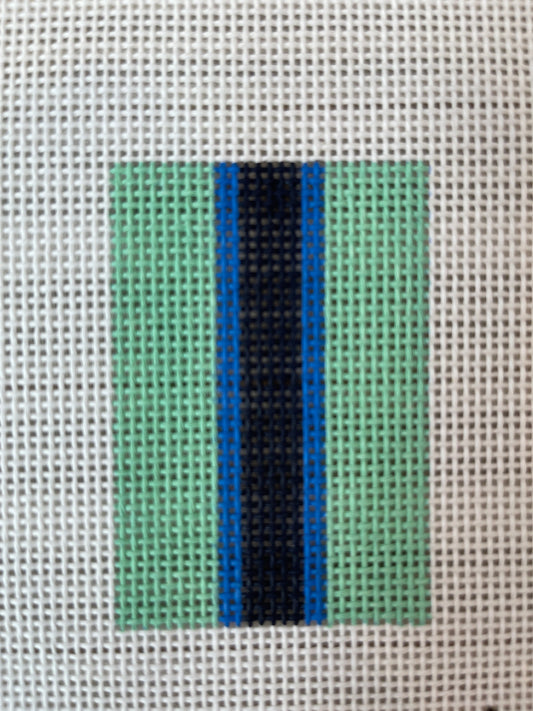 Green with Blue Stripe (luggage tag insert) C-RRstrp