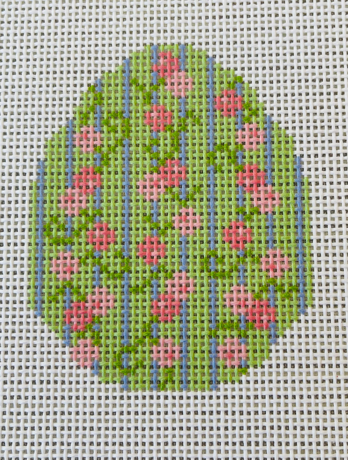 Pink and Green Floral Egg C-ND172