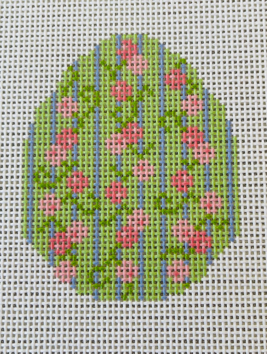 Pink and Green Floral Egg C-ND172