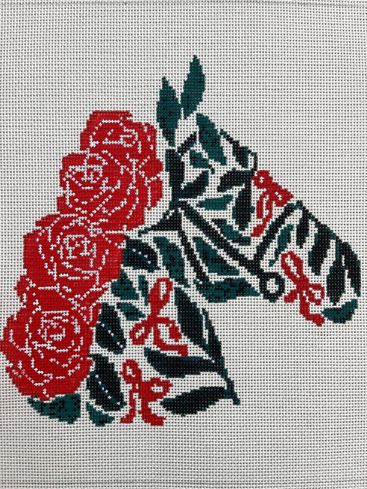 Zebra with Red Flowers C-BW2144NBl