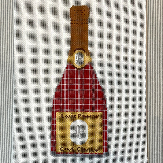 Red Plaid Champagne Bottle C-HICR513