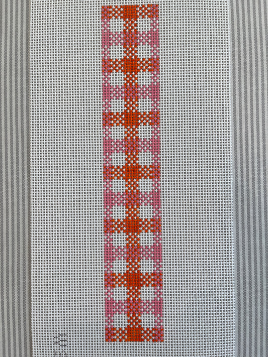 Orange and Pink Gingham Key chain C-WN371