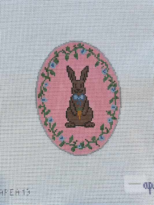 Chocolate Bunny Oval Pink C-APEA13