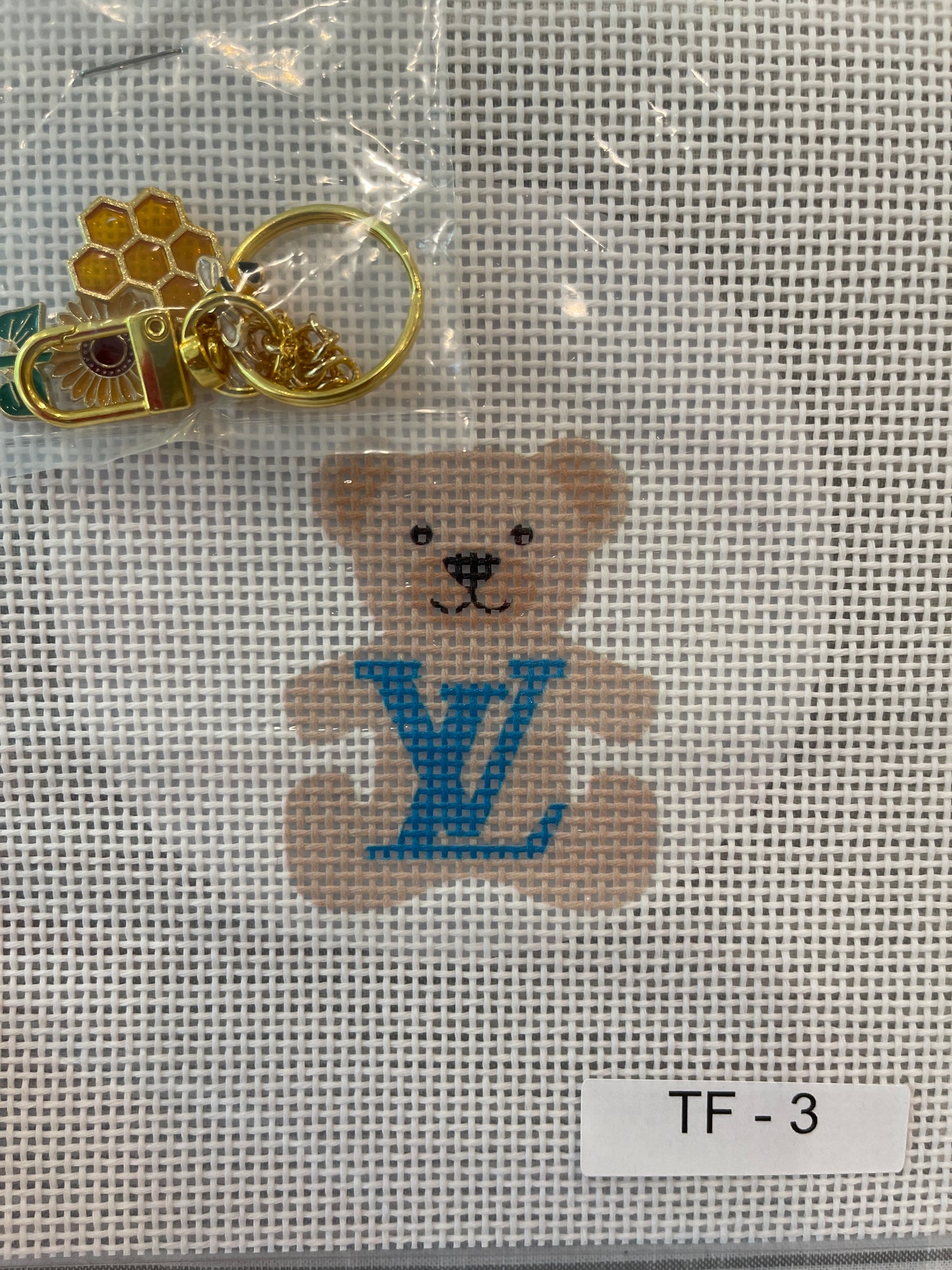 Blue LV Bear Bag Tag C-APTF3