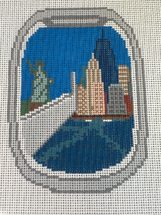 Airplane Window with NYC C-KTGK53