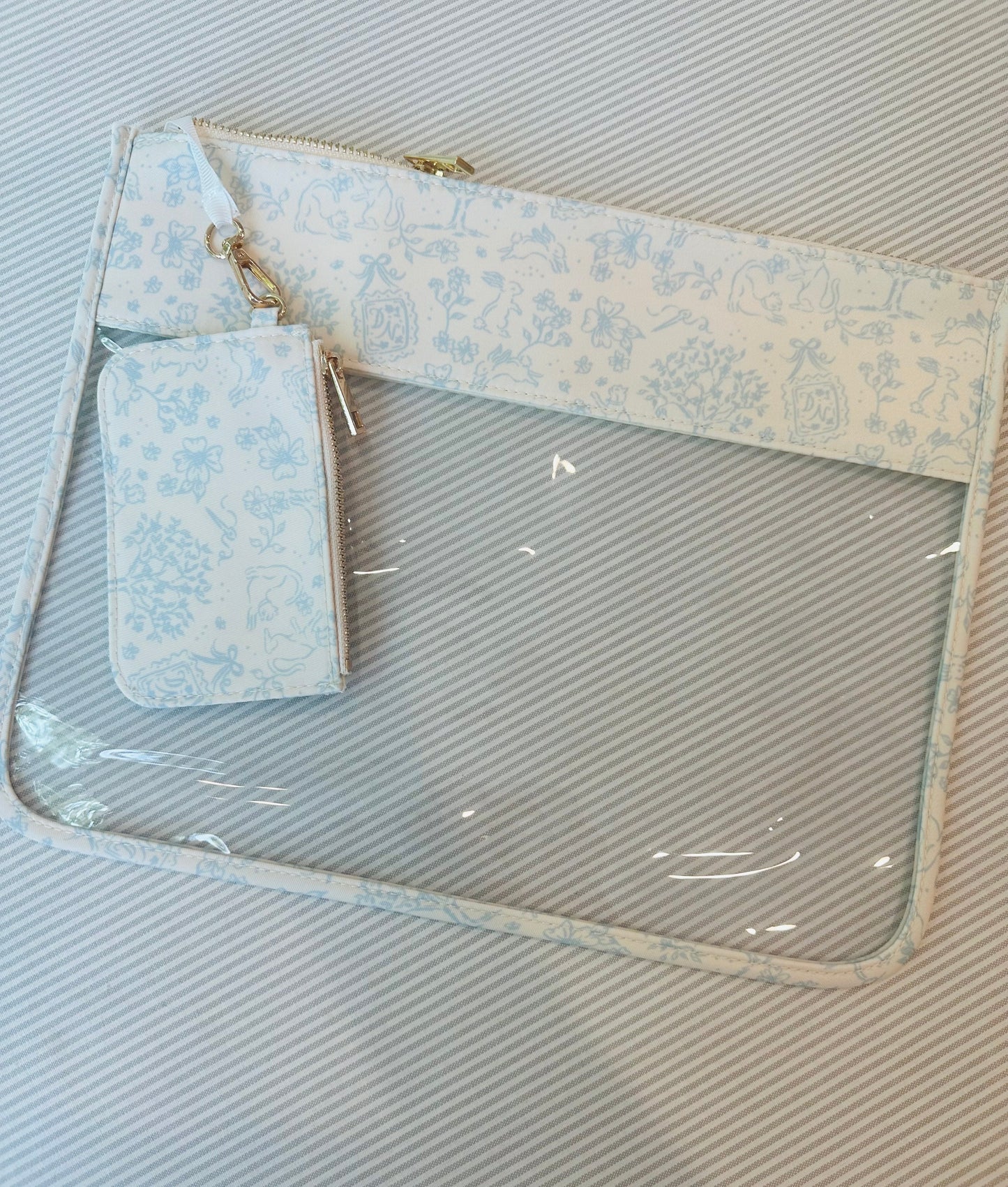 A-DWNBL Bunny Toile Project Bag in Blue