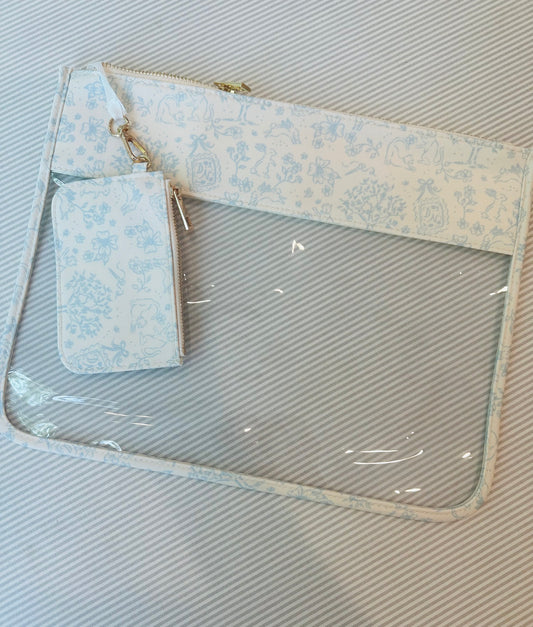 A-DWNBL Bunny Toile Project Bag in Blue