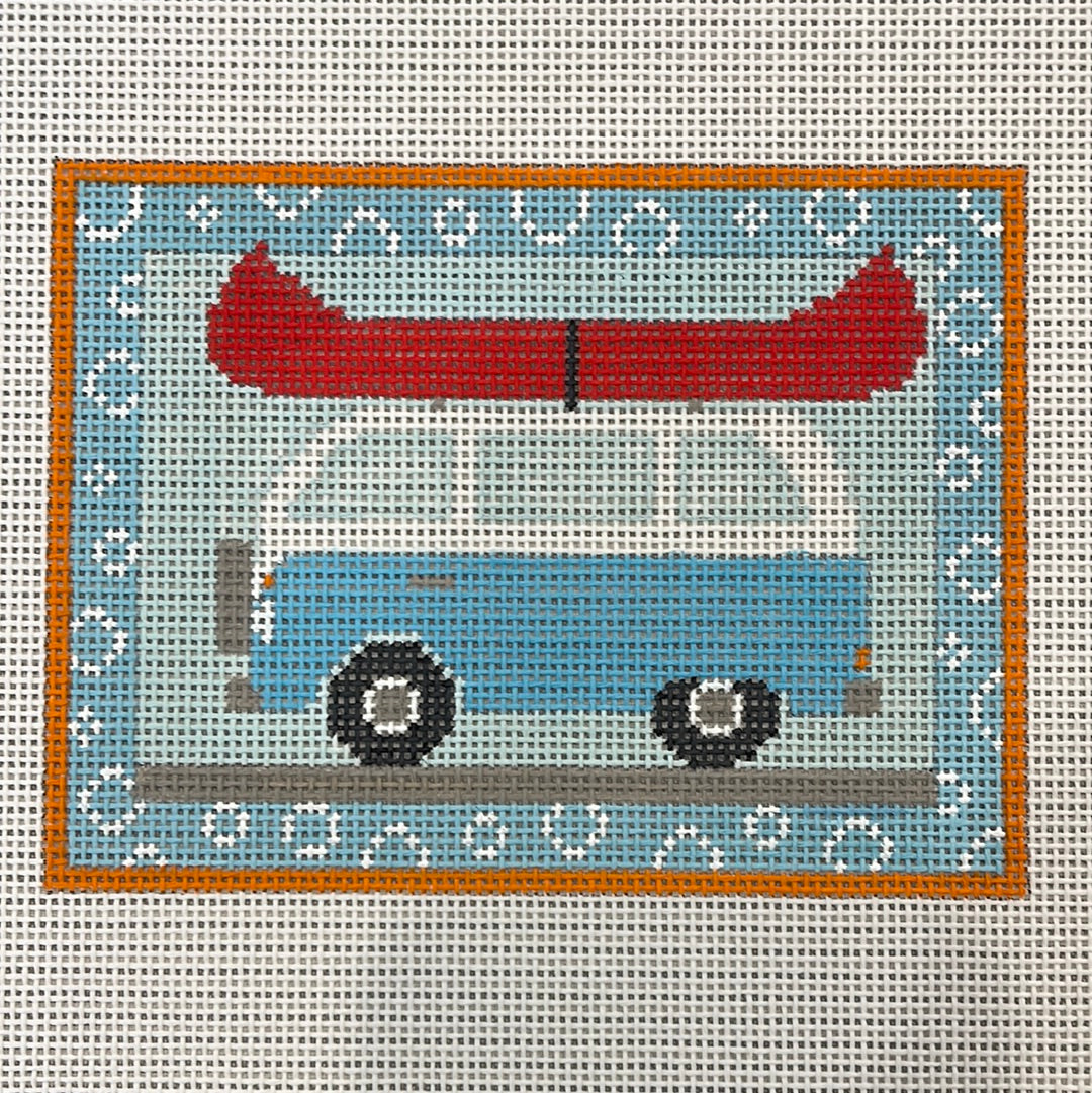 Blue Bus with Canoe C-P-SI-004A