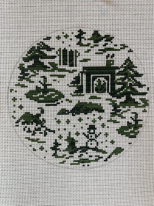 Winter Toile Green C-RR173