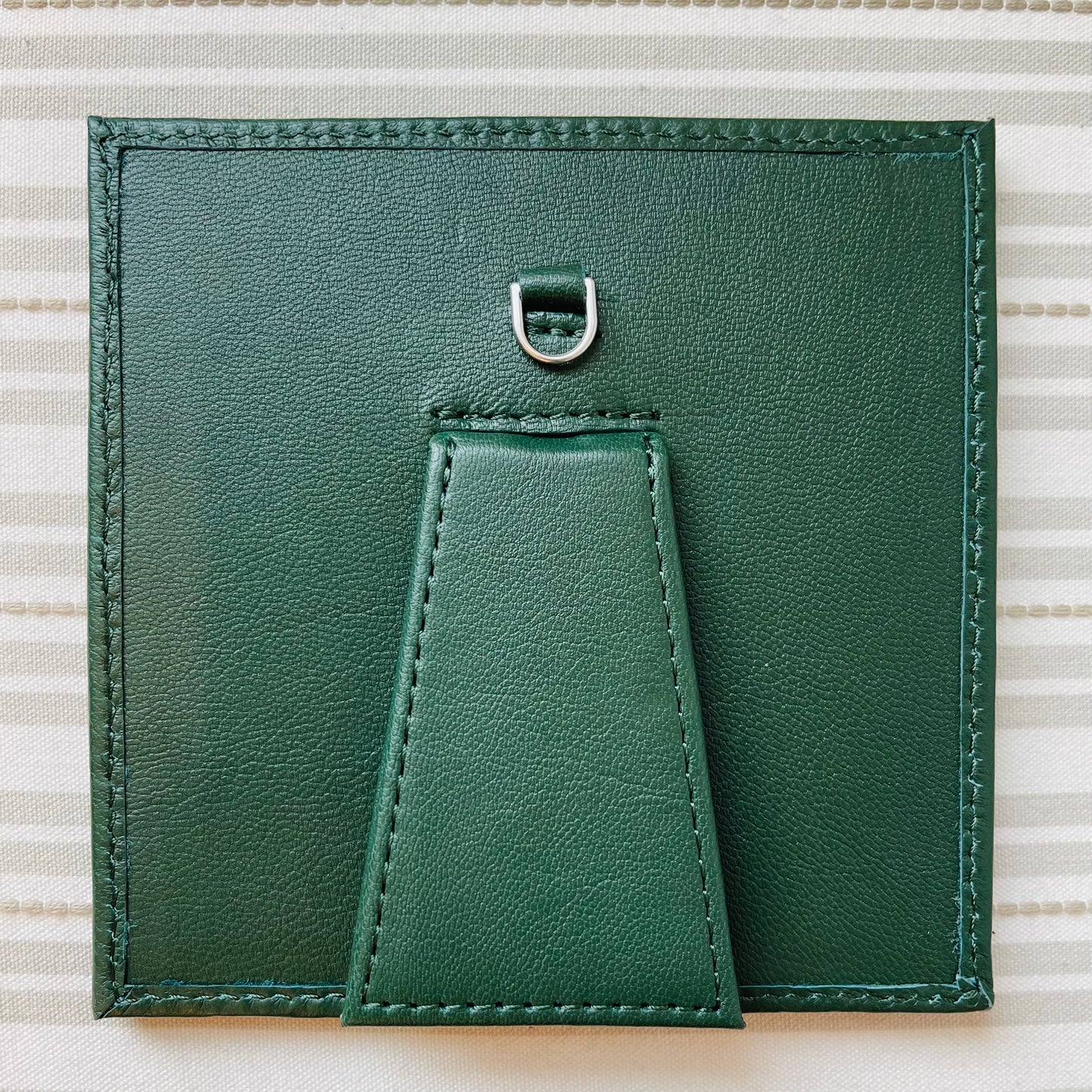 Leather Self Finishing Square Frame - Dark Green A-PESFF DGR