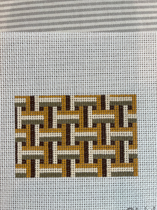 Retro Luggage Tag in Mocha and Mustard C-TEW0031