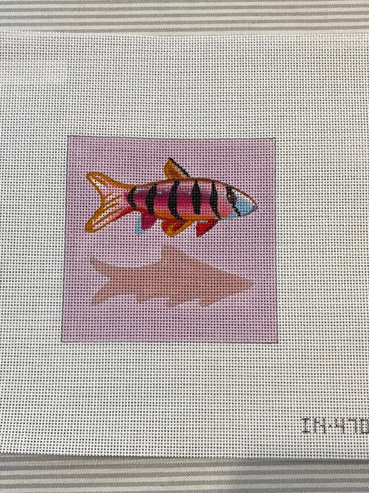 Small Pink Fish with Purple Background C-COPIN470