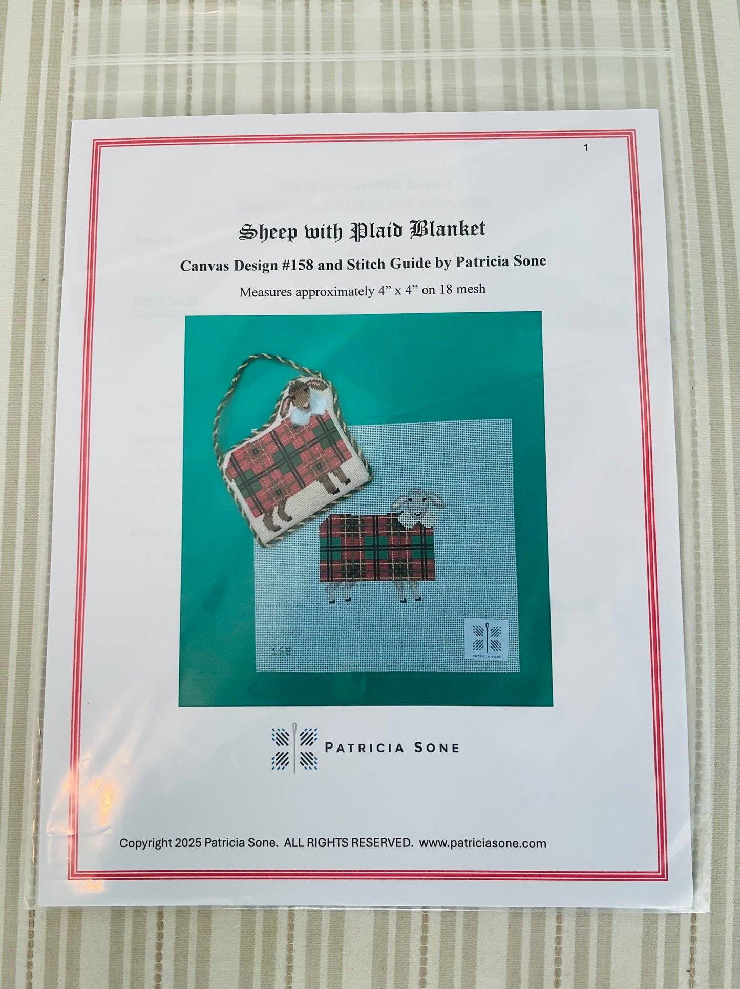 Sheep with Plaid Blanket C-PS156
