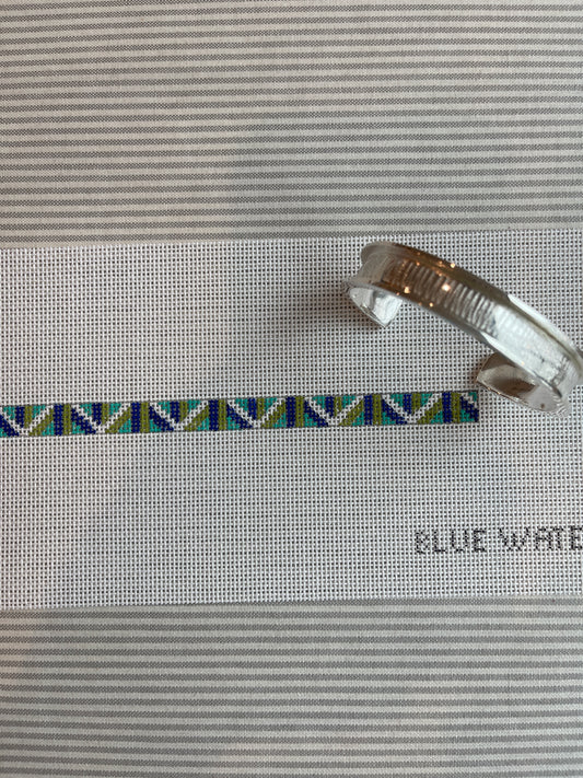 Blue and Green Skinny Canvas and Cuff C-BW139