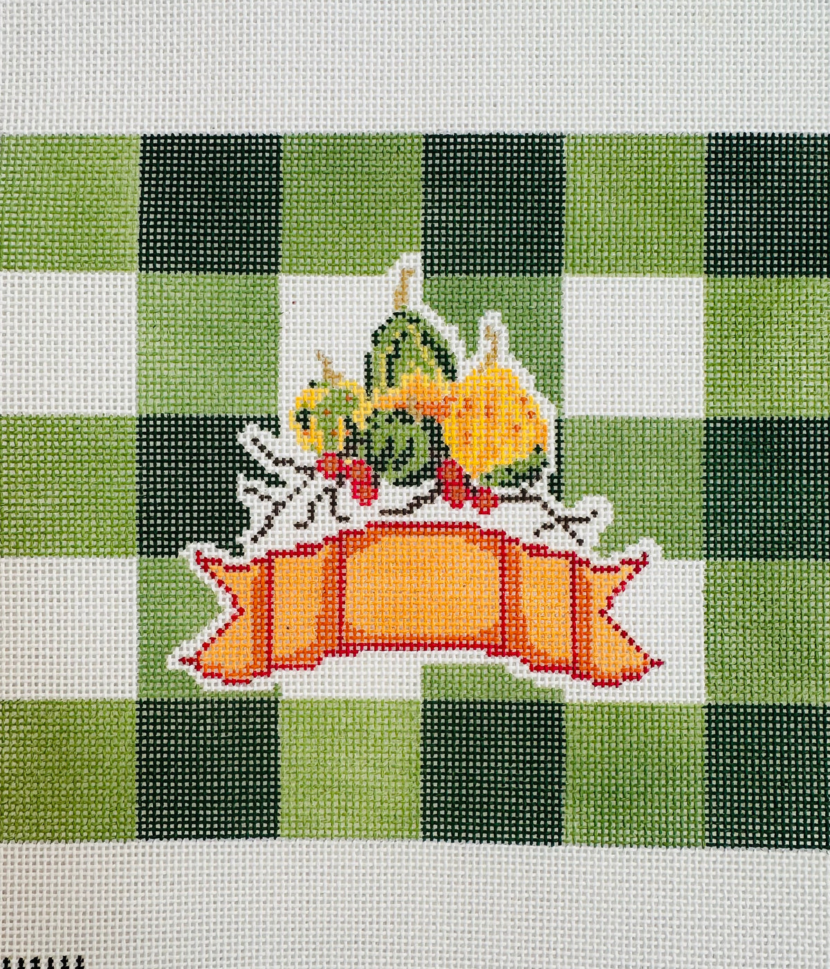 Monogrammable Gourd on Green Gingham C-KCD4411
