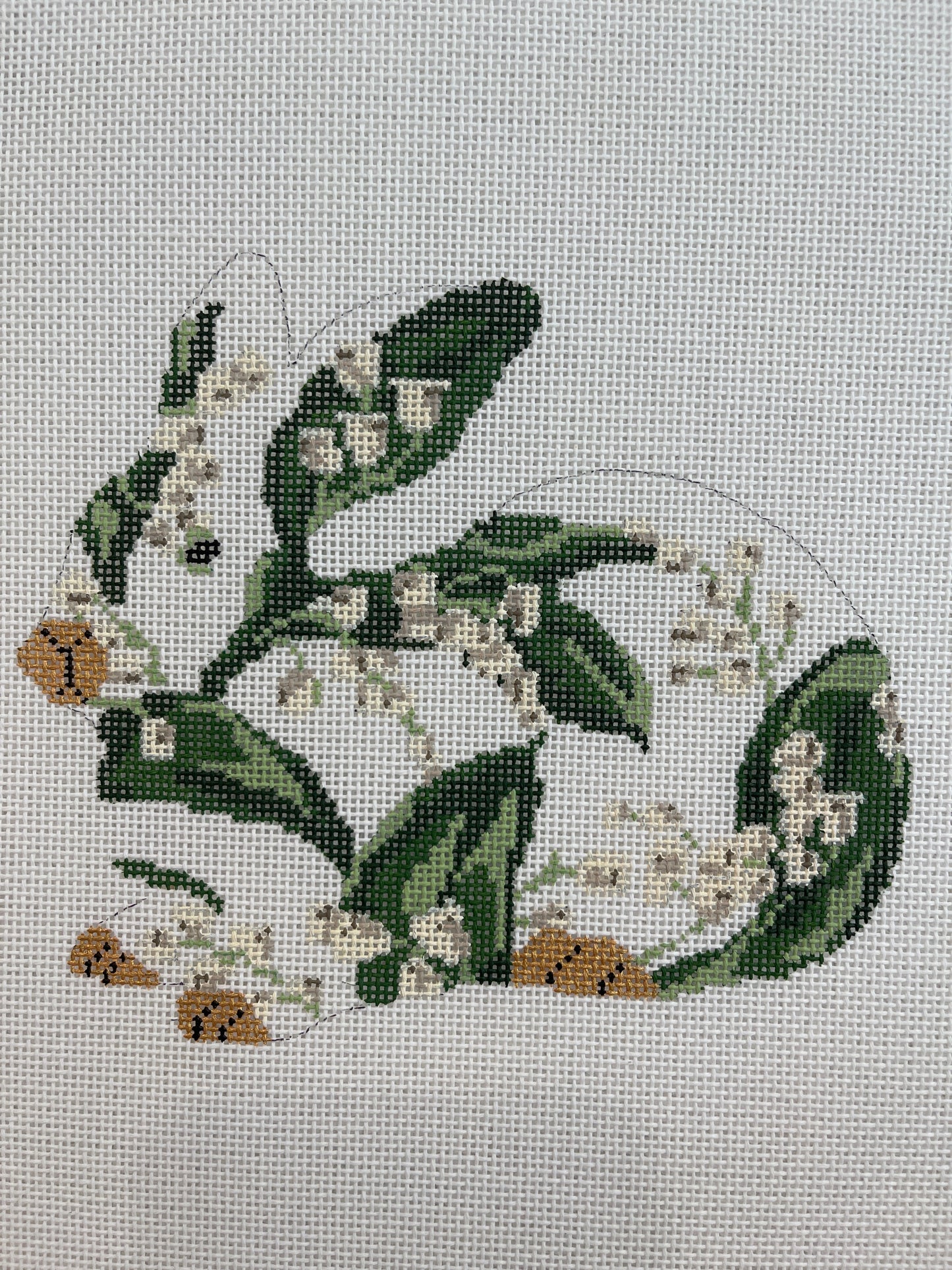 Sitting Lilly of the Valley Bunny C-KW163