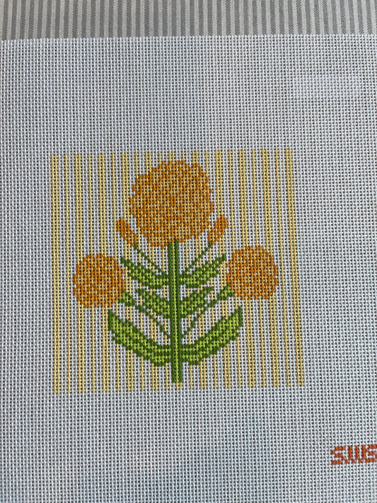 Yellow Block Print Flower C-SWS6002