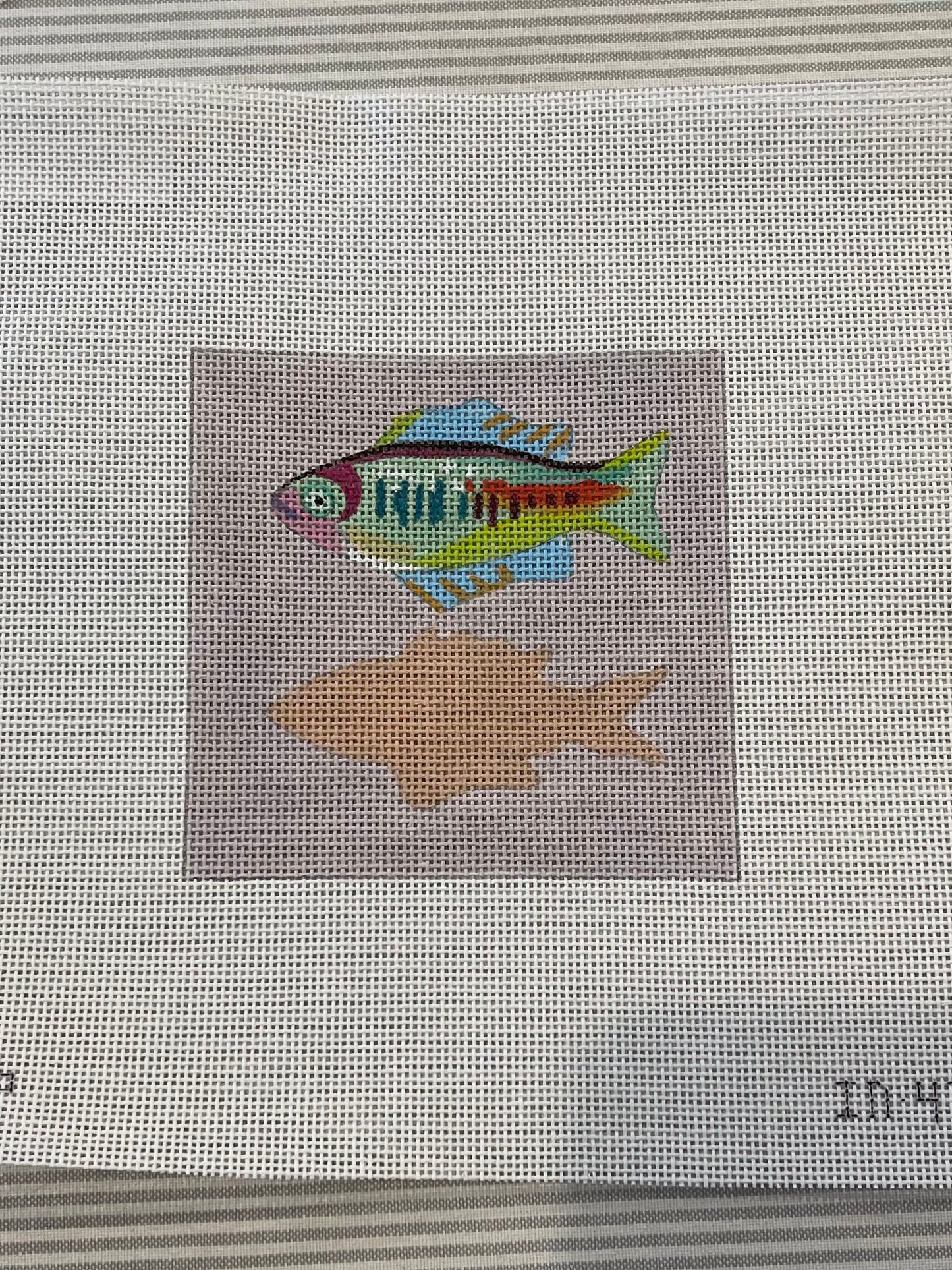 Small Blue Fish with Purple Background C-COPIN471