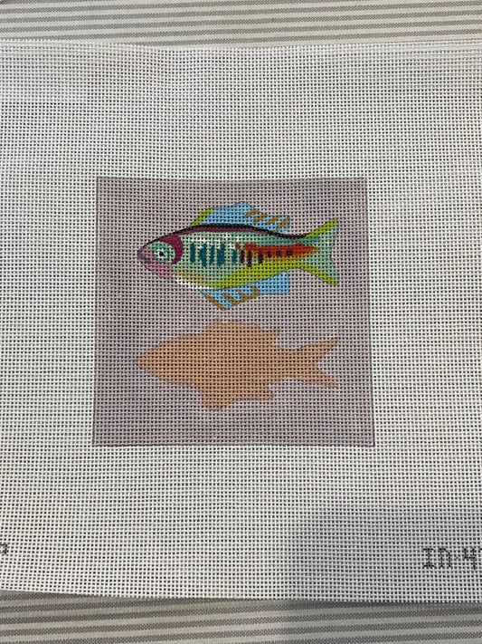 Small Blue Fish with Purple Background C-COPIN471