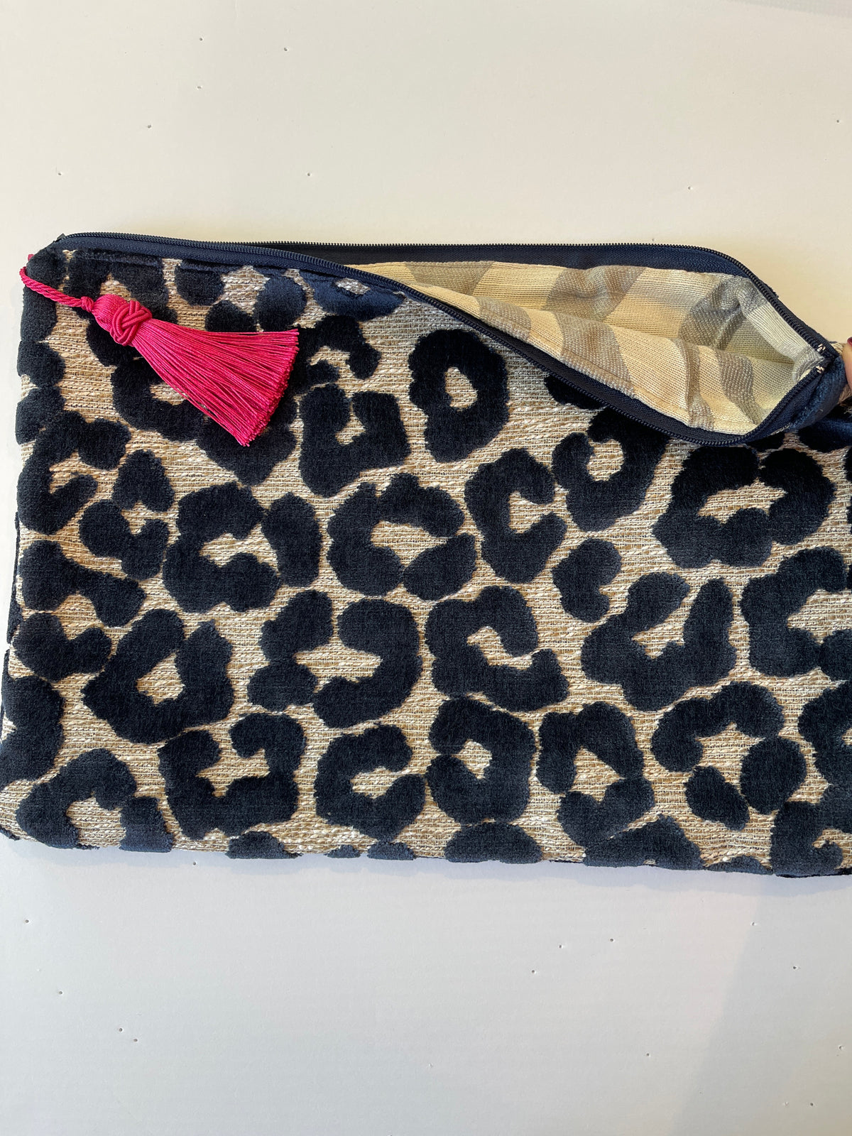 Anna Clutch in Navy Velvet Flowers A-COPA3