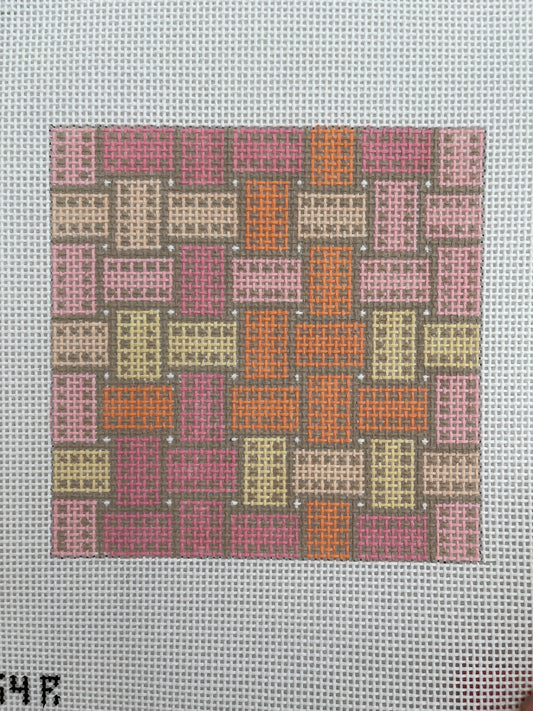 Ribbon 5” square in Pinks and Oranges AF-164-pink
