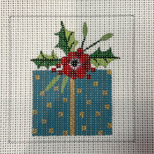 Blue Christmas Gift with Holly C-AP X4528