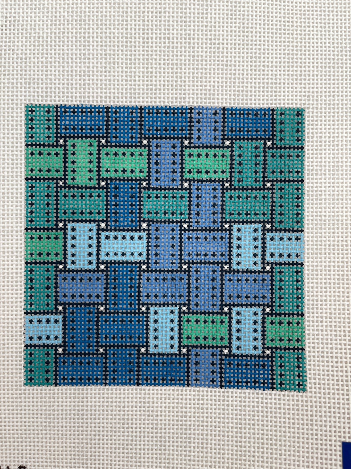 Ribbon 5” square in Blues and Greens AF-164-B
